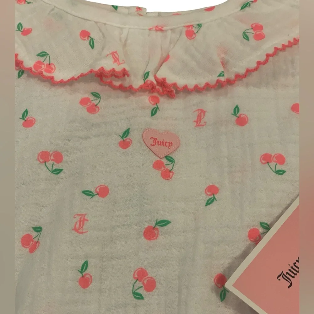 Juicy Couture Ruffle Trim Cherry Matching Set Girls Size 24M